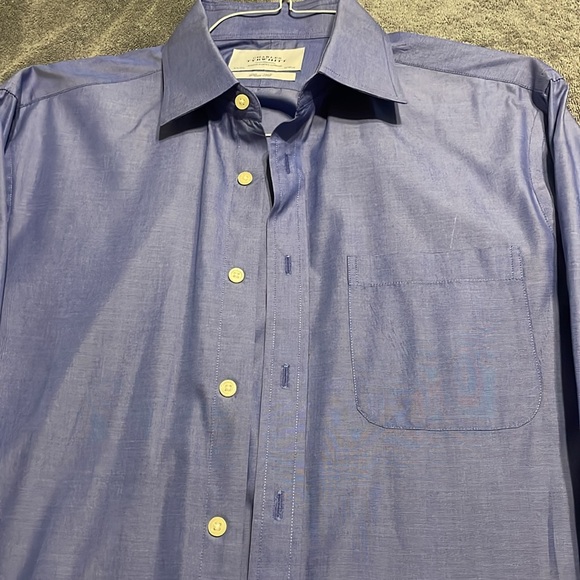 Charles Tyrwhitt SET OF TWO Men’s Dress Shirts Size: 16.5/35.  white, blue - Picture 5 of 11